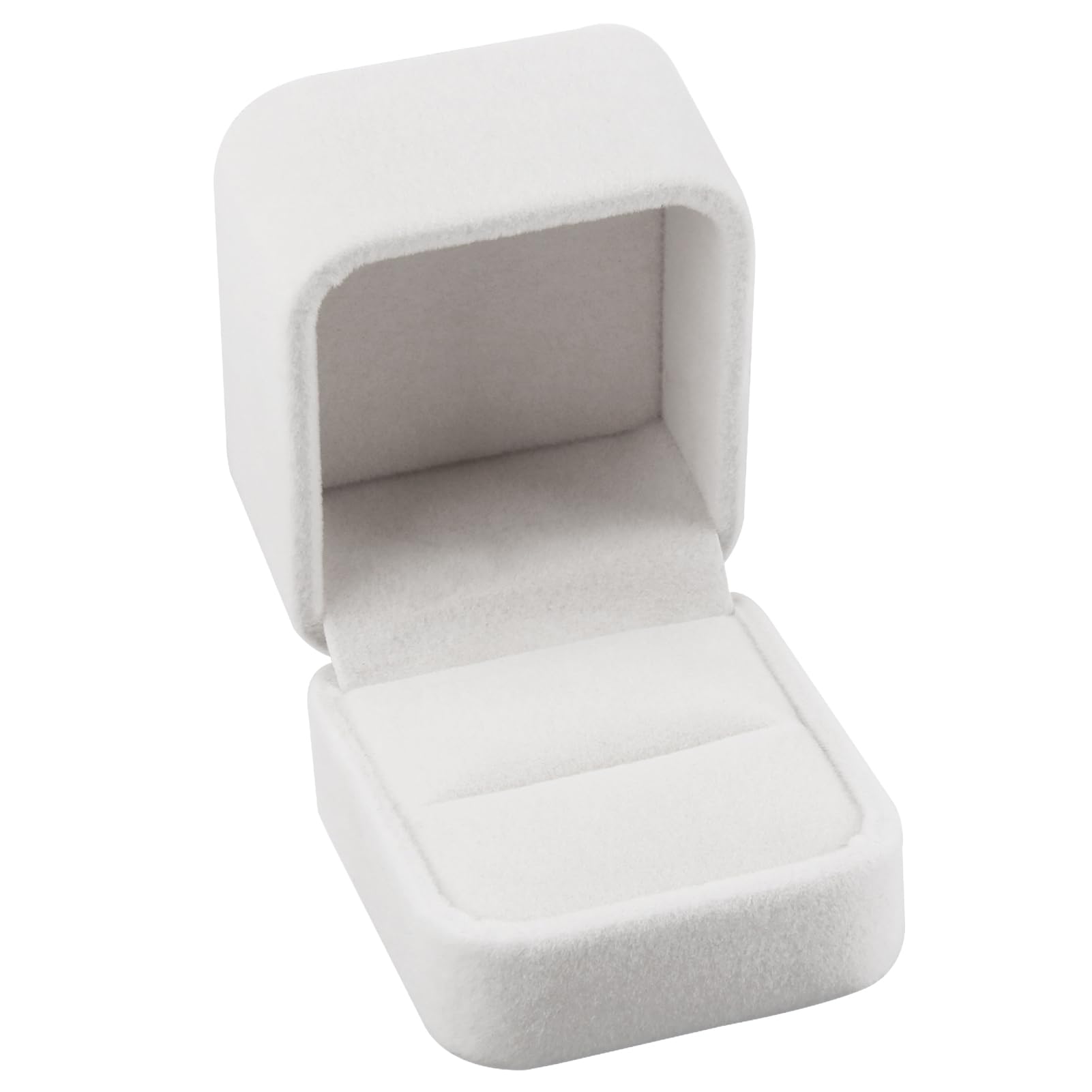 Boîte à Bague En Velours Blanc Crème - Écrin Pour Alliance, Fiançailles, Présentation élégante