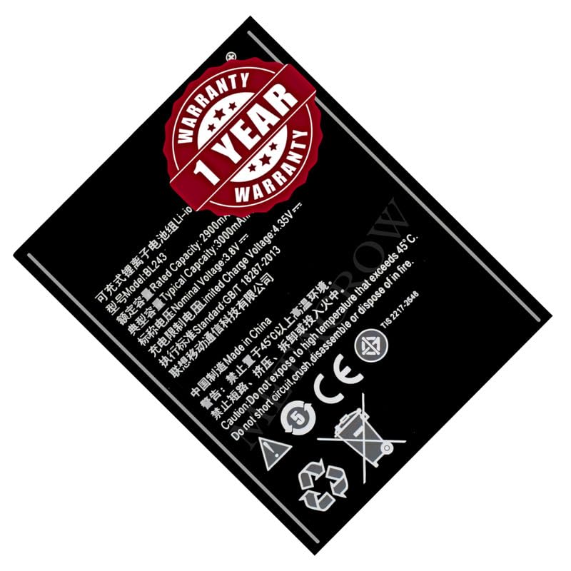 Image of Original BL243 Battery Compatible for Lenovo K3 Note - (3000mAh) - 1 Year Warranty BC45