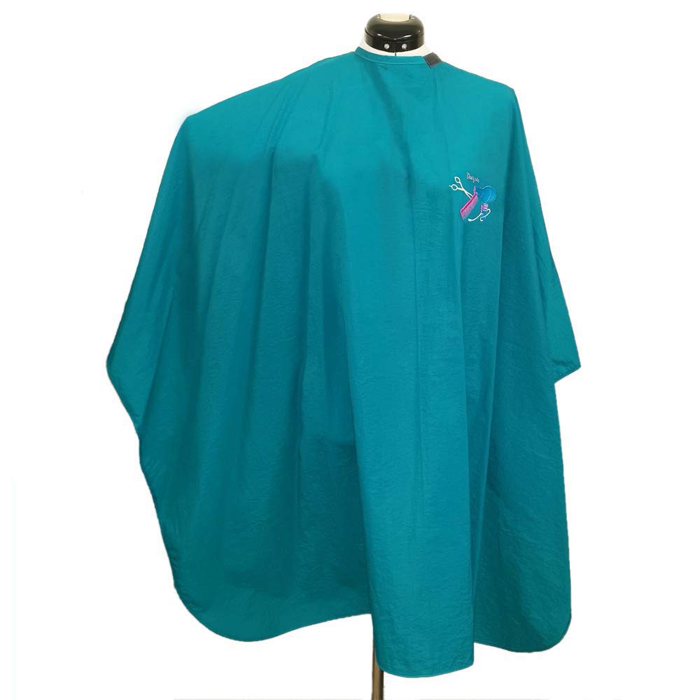 CHARLENE Cutting Cape with Designer Logo for Salon Hair Stylist, Styling, Haircut (Teal)