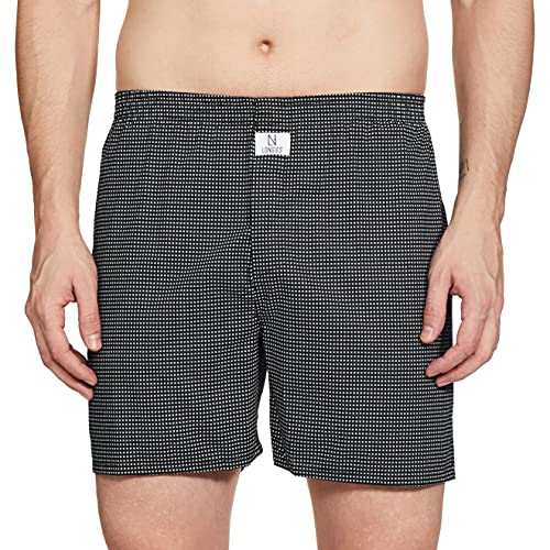 Image of Longies Men's 100% Cotton Pack of 3 Printed Regular Boxer Shorts Ultra-Comfortable Men's Boxer Shorts Pack of 3 100% Super Combedc Cotton Boxers with One Side Pocket