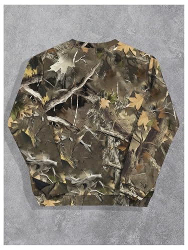 Men's Vintage Camo Sweatshirts Crew Neck Fleece Shirt Long Sleeve Pullover Camouflage Hunting Tee Tops Streetwear2