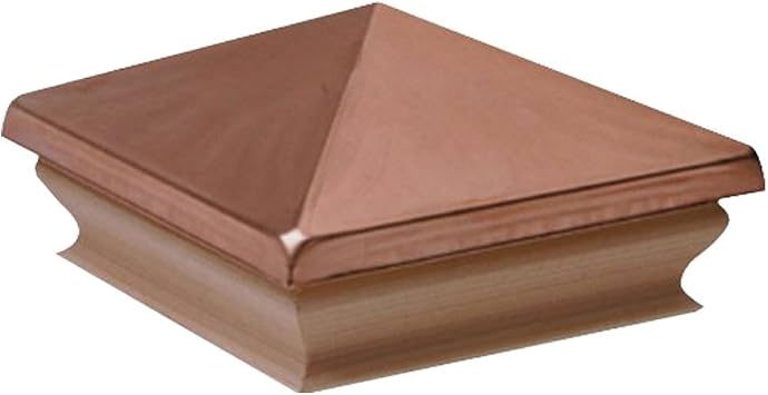 Woodway Copper Pyramid Post Cap, fits 5.5" Post, in Premium Cedar, 1 PC