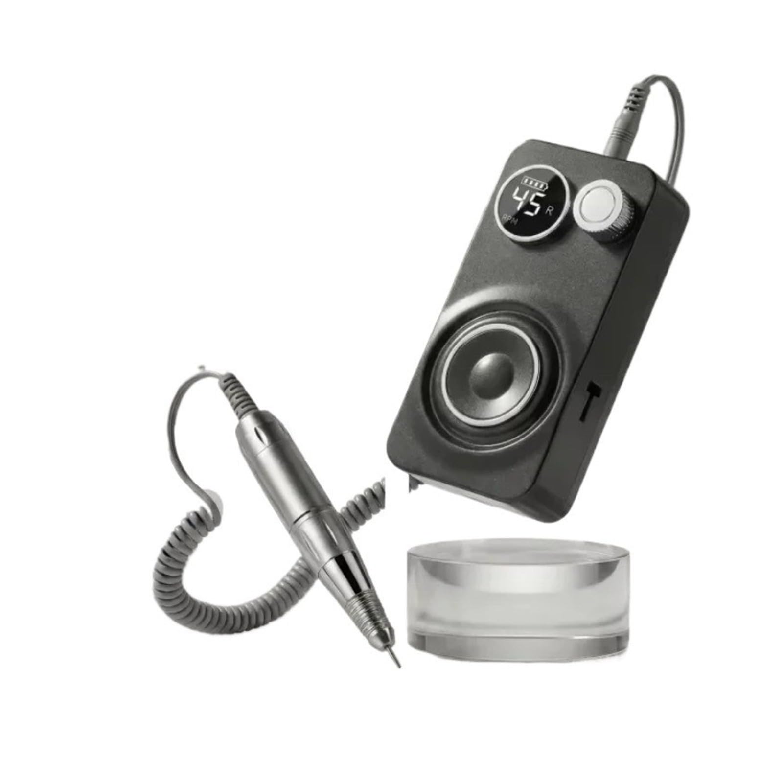 Trapano per unghie, Leva-unghie elettrico portatile 35000 giri/min. Maniglia a basso rumore(Noir)