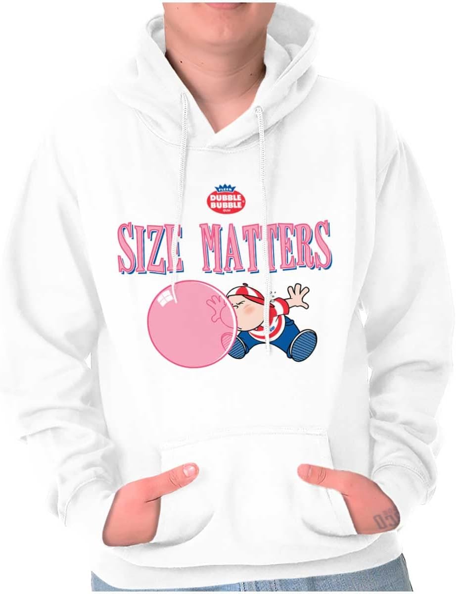 Brisco Brands Dubble Bubble Size Matters Joke Hoodie Sweatshirt Women Men