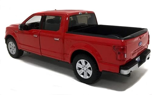 Miniatura 2 de 2019 Ford F-150 Lariat Crew Cab Pickup Truck Rojo 1/24-1/27 Modelo de automóvil fundido a presión por Motormax 79363