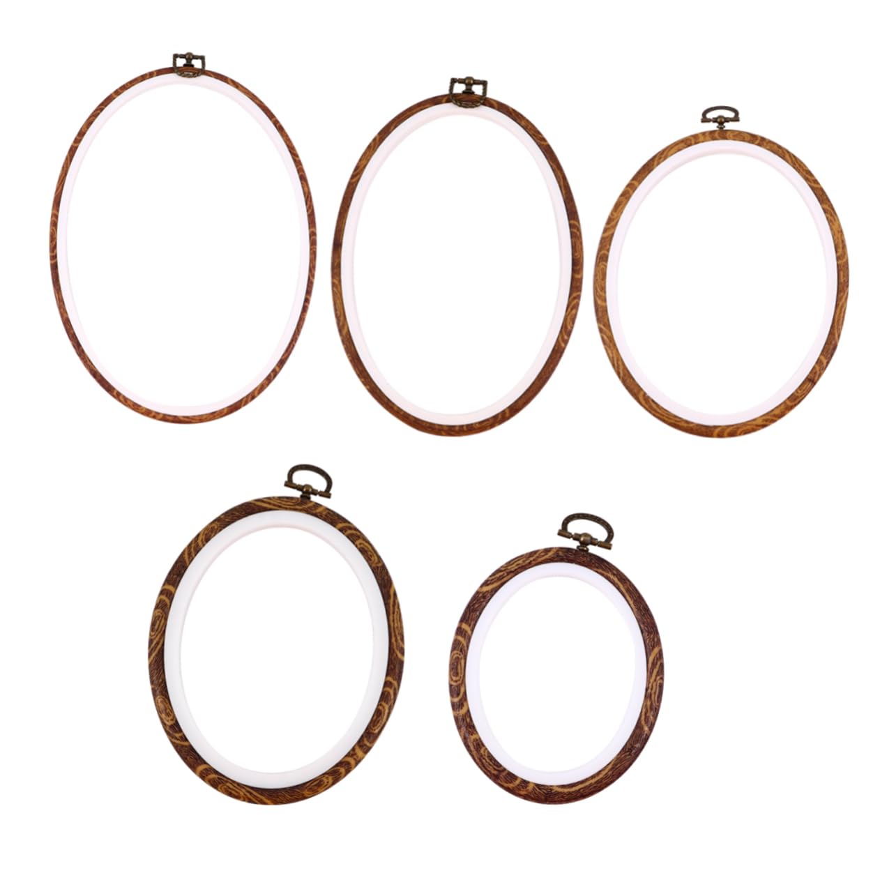 JEWEDECO 5 Stück Stickrahmen Ovaler Stickring Kreuzstich Rahmen Aus Langlebigem Material Selbstgemacht Stickkreis Für Anfänger Handstickerei Und Wanddekoration