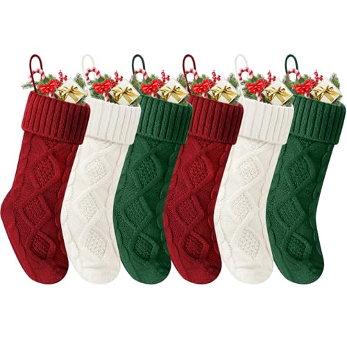 Doitory Christmas Stockings 18 Inches,Knitted Socks Christmas Decoration