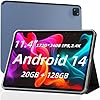 Tablet de 11 pulgadas, tablet Android 14, tabletas Android con funda, pantalla táctil HD de 2.4K, Helio G99 Octa-core MTK8781, 20 GB (8+12) + 128 GB, 2 TB expandibles, 8000 mAh, Wi-Fi 6, BT5.2, GPS