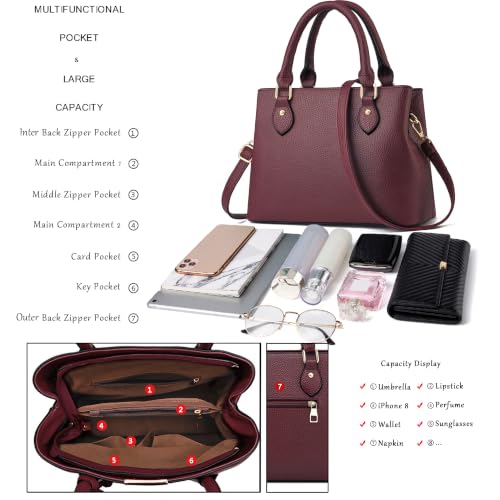 Image of CHICAROUSAL Purses and Handbags for Women Leather Crossbody Bags Women's Tote Shoulder Bag