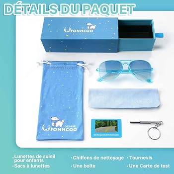 Monture Aviateur Enfant Lunettes De Soleil Polarisées FONHCOO