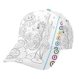 Casquette De Baseball Éducation Mathématique des Hippocampes Et des Méduses pour Les Petits Enfants avec Livre De Coloriage Chapeau De Papa Légère Imprimé Casquette Unisexe pour Randonnée, Sport