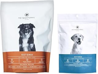 Ketona Salmon Recipe Dry Dog Food (4.2lb) and Chicken Liver Dog Treats Bundle, High Protein and Low Carb, The Nutrition of a Raw Diet with The Cost and Convenience of a Kibble