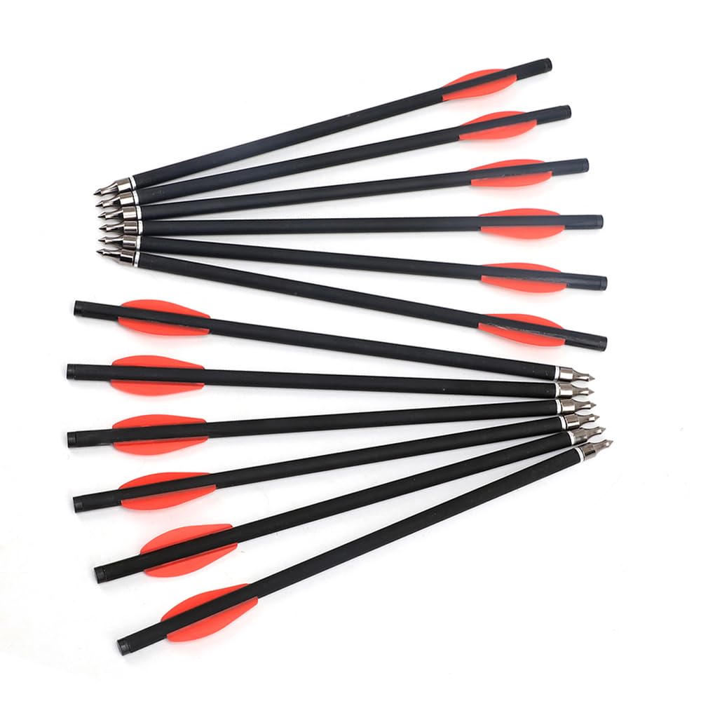 ACCMOS 12pcs/36pcs Archery Crossbow Bolts ID 6mm OD 8mm, Shaft Length 10 inch, 100 grain Tips, for Crossbow Hunting (12 pcs)