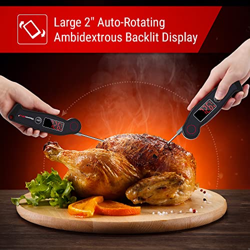 ThermoPro TP19 IP65 Wasserdicht Fleischthermometer ±0.5℃ Genau Küchenthermometer 2-3s Reaktionszeit Bratenthermometer Einstichthermometer für Braten, Wein, BBQ Schwarz – Bild 4