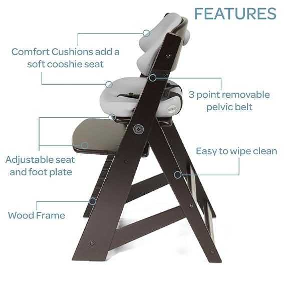Keekaroo Kids Chair with Comfort Cushions in Espresso and Vanilla
