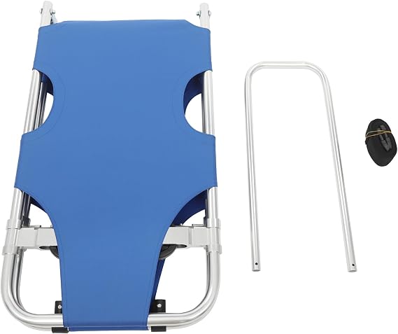 Foldable Aluminum Stretcher Trolley with 4 Wheels and Drawbar - Portable for Hospitals, Sports Venues, Home Use - Emergency Rescue Stretcher with 350.53 lb Capacity