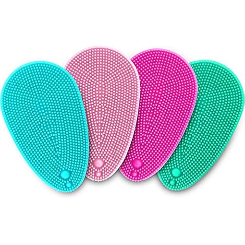 MARY LAVENDER Silicone Face Scrubber Soft Facial Cleansing Brush Blackhead Srubber Cleanser Brush for Exfoliating Massage Face for All Skin Types(4 Pack) Cover