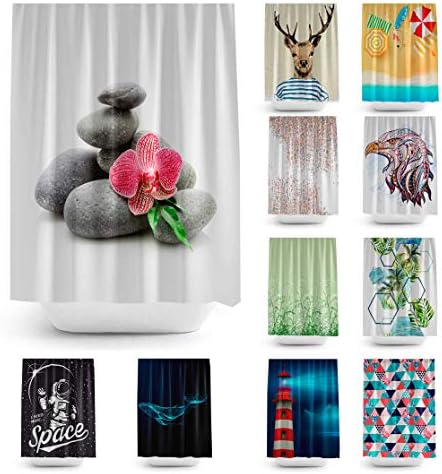Extra long fabric shower curtains, 180cm wide by 200cm drop (SPA)