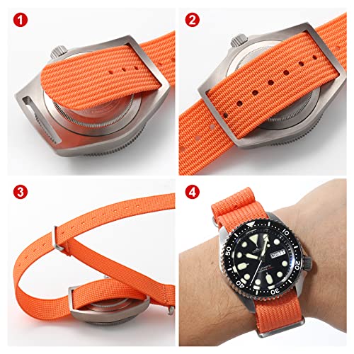 Image of TACTICAL FROG Nylon Watch Band 18mm 19 mm 20mm 22 mm 24 mm, Waterproof Military Watch Straps Replacement for Men Women, With Stainless Steel Buckle