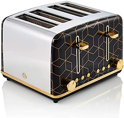 Swan Tribeca 2-Slice Toaster in White, Rose Gold Accents, High lift function, 6 browning settings, 800W, ST42010WHTN