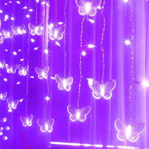 Butterfly Curtain Fairy Lights USB Plug in,8 Modes 120 LED 20FT Firefly Twinkle Timer String Lights...