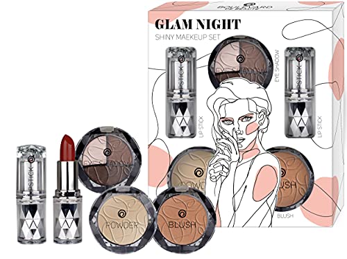 Boulevard de Beauté - Set de belleza con caja de regalo, 5 piezas, 2 pintalabios, polvo e iluminador, bonita idea de regalo para mujeres Cover