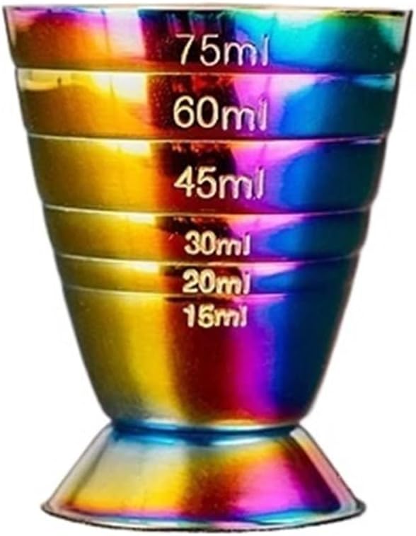 Japanese Style Measuring Cup Tools,Premium Cocktail Measuring Tool,For Home Bar Party Bar Accessory Shaker (Color : Copper 30-60ml-03) (Colorful)