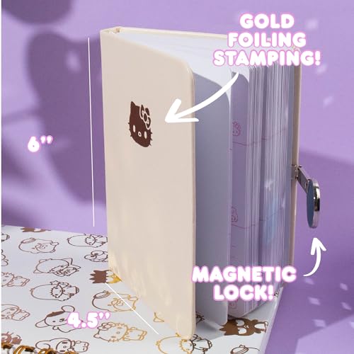 horizon group usa hello kitty magnetic journal 100 sheet notebook with magnetic closure school supplies kawaii stationary desk accessories