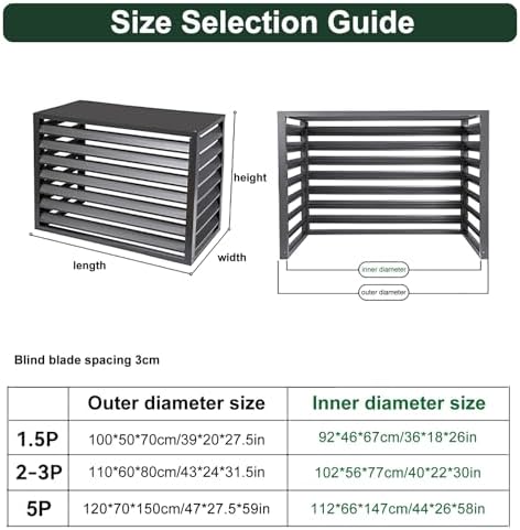 Durable Outdoor AC Unit Cover for Air Source Heat Pumps - Aluminum Weather & Leaf Protection, Fits Most Condensers - Essential Outdoor HVAC Accessory