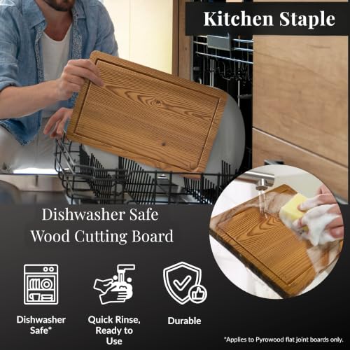 Wood Cutting Boards for Kitchen, Dishwasher Safe Non Toxic, Pyrowood by BACKLEY - Used condition - Image 3
