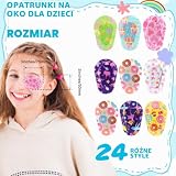 24 sztuki klejących opatrunków na oko, jednorazowe oddychające łaty na oko, urocze zabawne opatrunki na oko w kreskówkowym stylu, światłoblokowe łaty na oko dla dziewczynek, chłopców, dorosłych, z