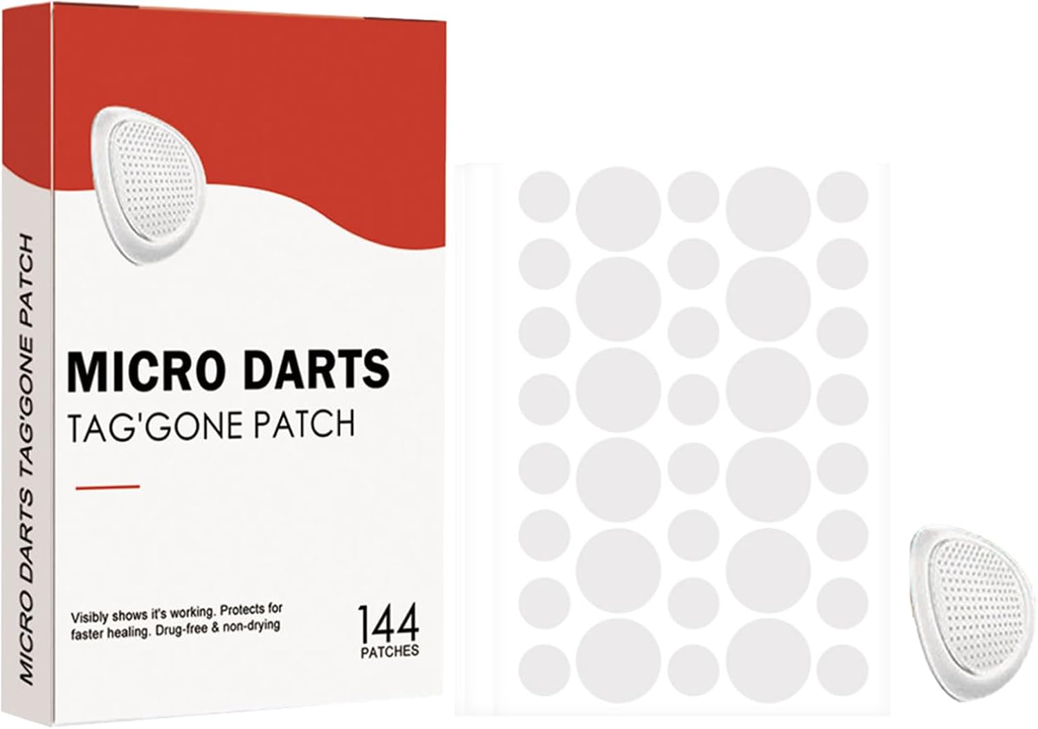 Pimple -patches, puistige vlekken voor gezicht | Natuurlijke puistige patches | Set van 144 hydrocolloïde pitting -blekbekledingstickers, huidverzorgingsproducten voor vrouwelijke mannen