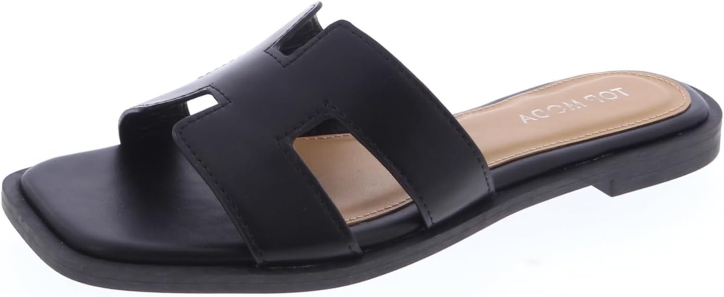 TOP Moda Elio-20 Women's Classic H-Band Slide Sandal for Women