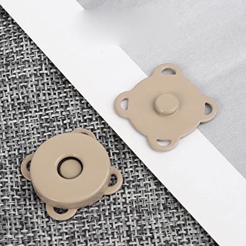 AYCDL Lot De 5 Fermoirs Magnétiques De 10/14/18 Mm pour Sacs À Main Et Autres Créations Artisanales. 14 Couleurs Disponibles, Dont Noir Et 14 Mm. Kit De Couture Inclu,Kahki-18mm Send Sewing Kit