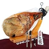Paleta Ibérica Paco Jamon, 11-12 libras, 24 Meses de Curación + Jamonero Modelo Góndola + Cuchillo Jamonero...