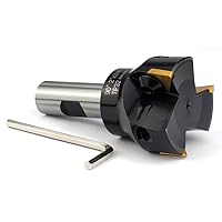 Vista 5 de Molino de extremo indexable con 3 piezas de insertos de carburo TPCN32PDTR Tpg32, diámetro de corte de 2 pulgadas, longitud total de 3-3/4 pulgadas