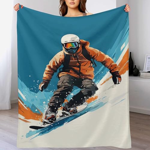 Couverture snowboard de lit en flannel douce et confortable, grand format - 2