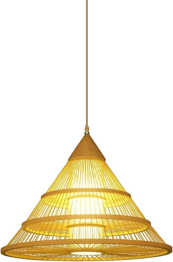 Abat-Jour Naturel en Bambou Style Rétro Japonais pour Plafond Élégant