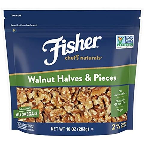 FISHER Chef's Naturals Walnut Halves & Pieces, 10 oz, Naturally Gluten Free, No Preservatives, Non-GMO, Set of 3 Cover