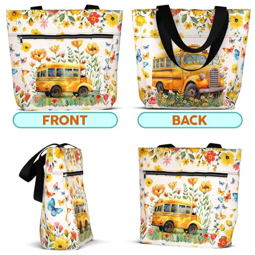 Bolso tote impermeable grande con bolsillos y cierre miniatura 5