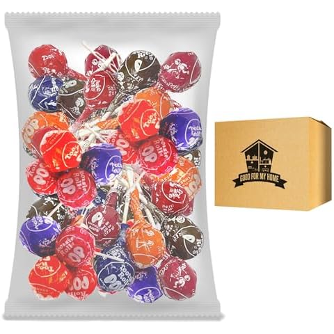 Assorted Fruit Candy Lollipops Bundle. Includes One Pack of Tutsy Rolls Fruit Pop Assorted 1 Lb Candy. Fruit Flavored Lollipops for Halloween, Easter, and More! Comes with a Good For My Home Box! Cover