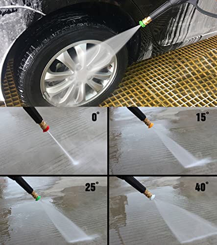 Pressure Washer Nozzles Tips Set, 1/4 Inch Quick Connect - 5 Degrees Nozzles With 2 Second Story Nozzles, 7 Pack (2.5 Gpm) #TOP5