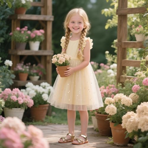 Image of Otter MOMO Girls Open Toe Princess Flat Sandals with Comfort Sole Summer Sandals