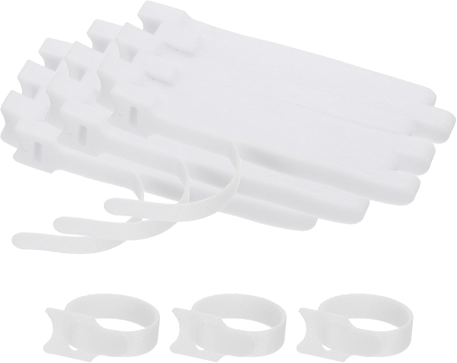PATIKIL 6 Inch Reusable Cable Ties, 60 Pcs Cable Management Ties Adjustable Hook and Loop Fastening Cord Organizer for Home Office Laptops Data Cables, White