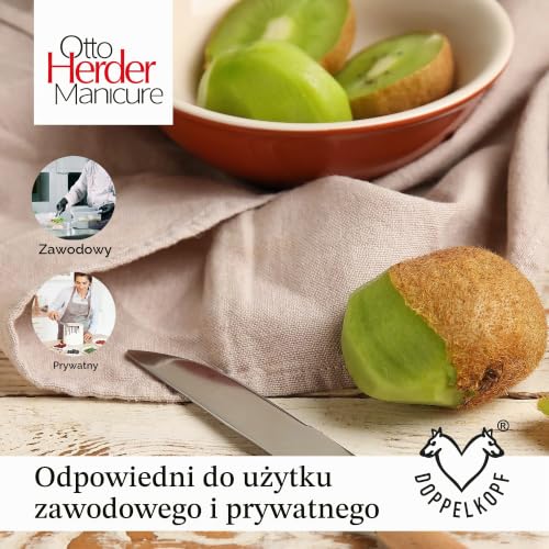 OTTO HERDER Nóż do obierania Solingen, 17 cm, nóż do owoców i warzyw, nierdzewny, z drewnianym uchwytem z drewna bukowego, nóż do owoców, warzyw z prostym ostrzem 7 cm