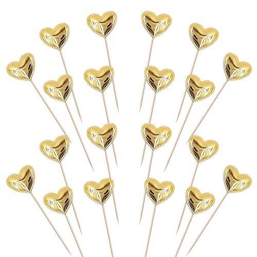 SYKYCTCY 30 Pack Heart Cupcake Toppers Twinkle Sweet Love He