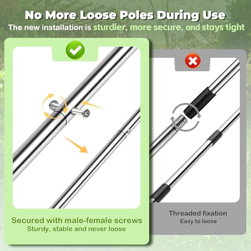 NICOFPHY Weed Puller Tool with Long Handle Pro, 2 in 1 Gardening Weeding Rake and Garden Hoe for Uprooting Grass Gardenia Dandelion, 57" Manual Weeder Weed Pulling Tool for Garden, Yard and Lawn — view 3