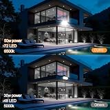 CREATESTAR 50W 5000LM reflektor LED, ciepła biel 6500K superjasny zewnętrzny reflektor LEDS, światło zabezpieczające IP66, wodoodporne szkło hartowane drobnoziarniste