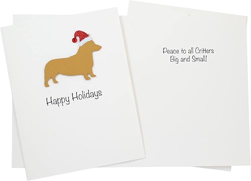 Miniatura 62 de Black Australian Shepherd Christmas Cards Pack of 10 Handmade Aussie Holiday Notecards White Base Dog with Santa Hat Black,Chocolate