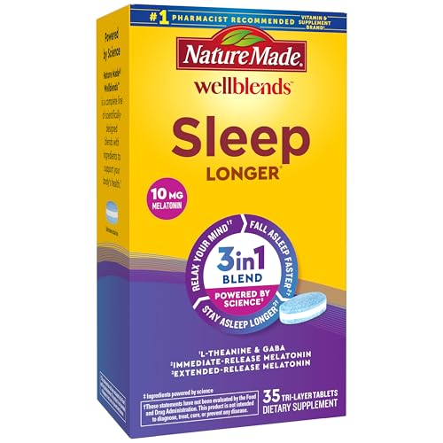 Nature Made Wellblends Sleep Longer, Melatonin 10mg, L theanine 100